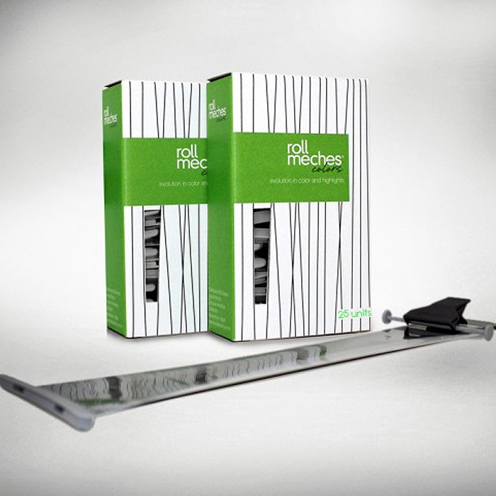 Kit com duas caixas de Roll Meches - ferramenta para colocação de cabelo que elimina papel alumínio e pode ser reutilizado várias vezes